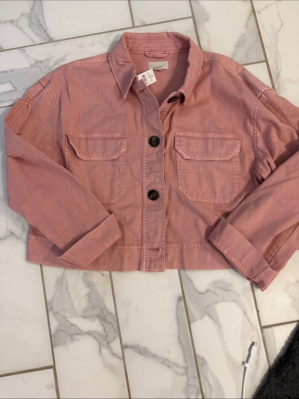 LOFT Blush Pink Cropped Jacket